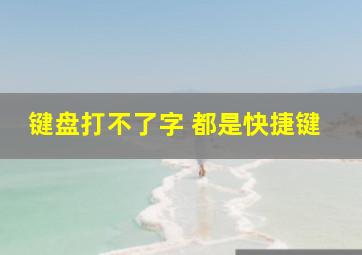 键盘打不了字 都是快捷键